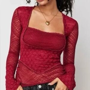 Free People My Party Lace Top